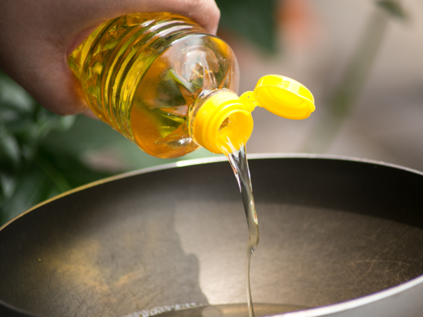 Bottles of vegetable oil